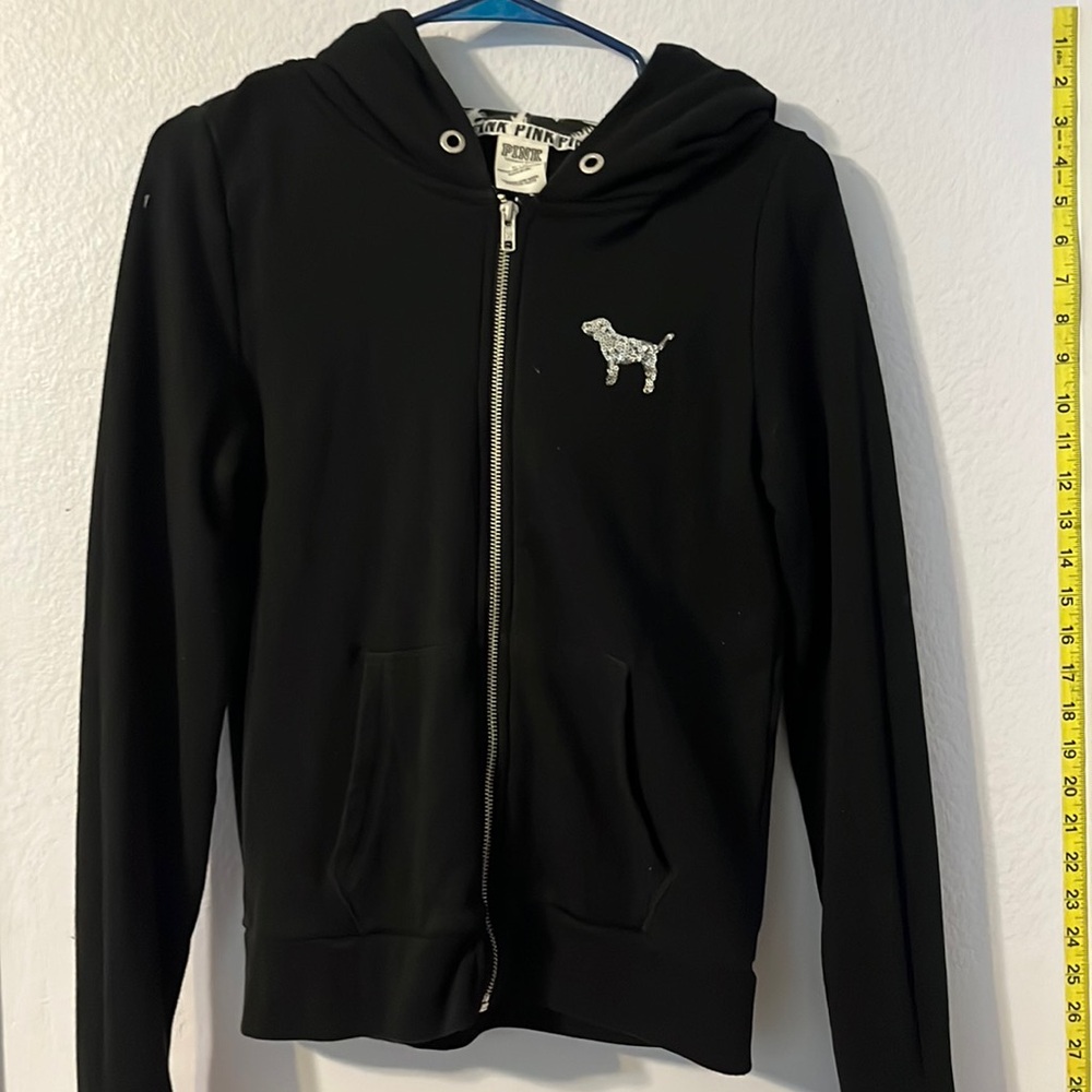 Vs pink zip up jacket size M euc